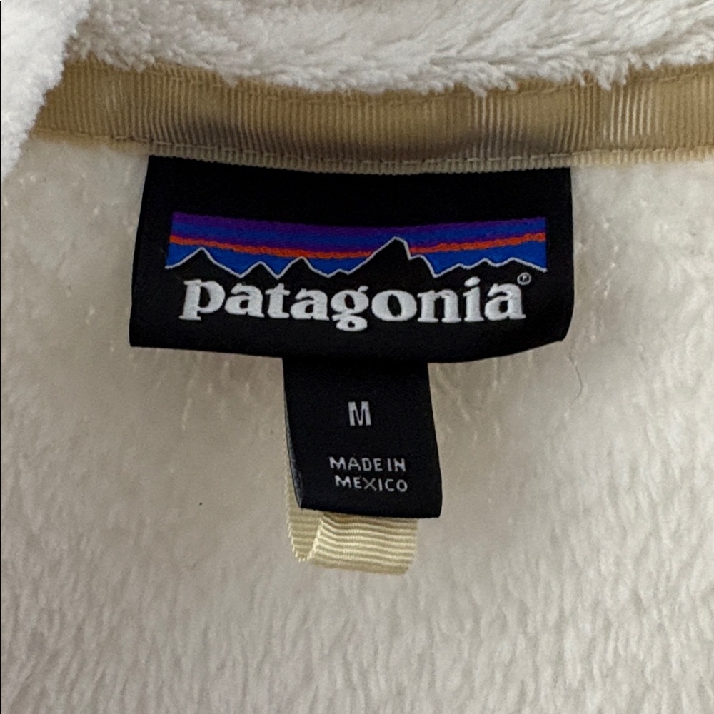 Women’s Medium Patagonia Fleece Jacket Snap-T Retool Full Zip Sweater Cream - Picture 6 of 8